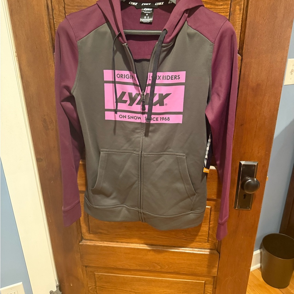 Lynx Womens Signature Zip Up Hoodie Charcoal Grey